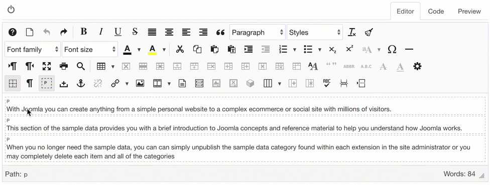 Create columns with a selection and partition content