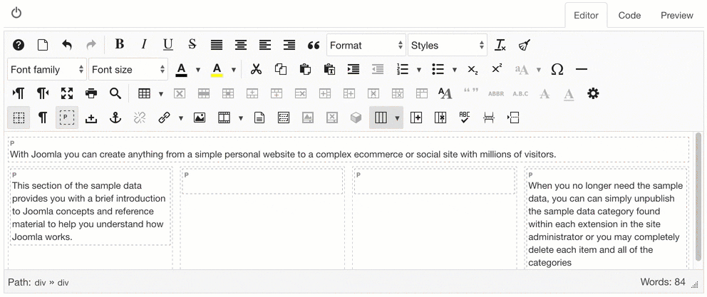 delete column button