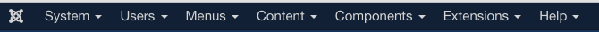 Joomla 3 Control Panel menu